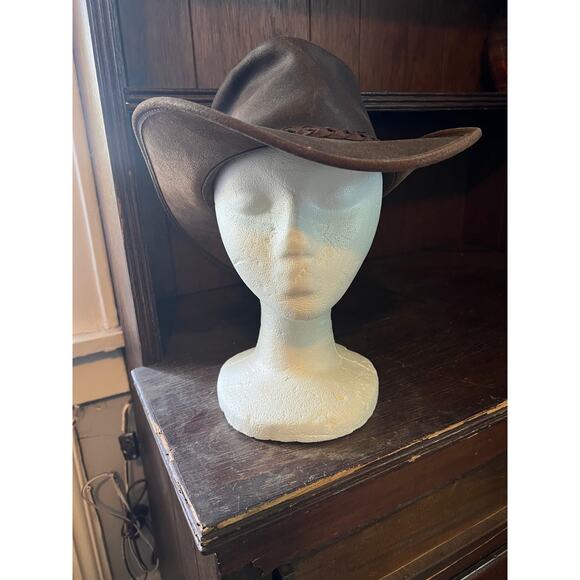 BC "Hat In The Pouch" Vintage Leather Australian Cowboy Hat, MED - Picture 3 of 7